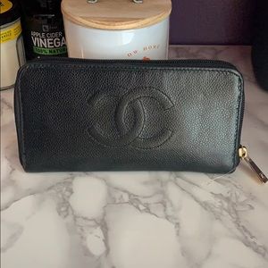 Chanel long black wallet